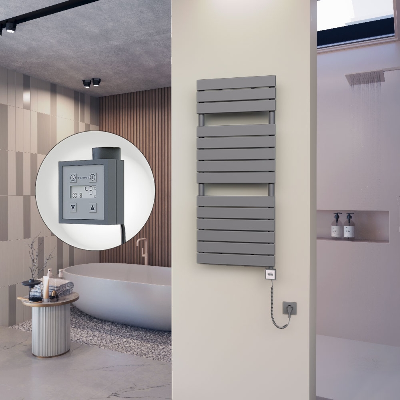 10H Elektrikli Havlupan 500x1180 Antrasit Ktx3 600 Watt Spiral Kablolu - 110H05001180B2TE7060-K