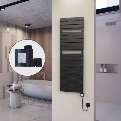 Radiva - 10H Elektrikli Havlupan 500x1550 Mat Siyah Ktx4 1000 Watt Spiral Kablolu (1)