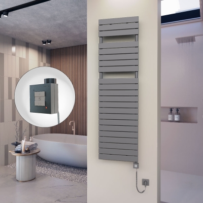 Radiva - 10H Elektrikli Havlupan 500x1772 Antrasit Ktx1 1000 Watt Spiral Kablolu