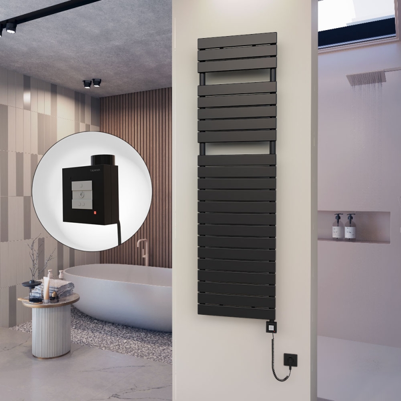 10H Elektrikli Havlupan 500x1772 Mat Siyah Ktx1 1000 Watt Spiral Kablolu - 110H05001772B3MEB100-K