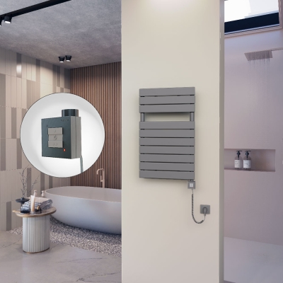 Radiva - 10H Elektrikli Havlupan 500x810 Antrasit Ktx1 600 Watt Spiral Kablolu