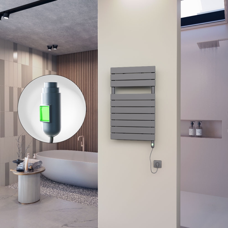 10H Elektrikli Havlupan 500x810 Antrasit (On/Off Düğmeli) 600 Watt - 110H05000810B2TE1060