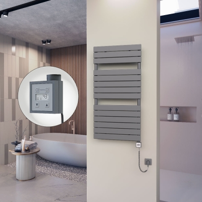 Radiva - 10H Elektrikli Havlupan 600x1180 Antrasit Ktx3 600 Watt Spiral Kablolu