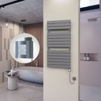 Radiva - 10H Elektrikli Havlupan 600x1180 Antrasit Ktx4 600 Watt Spiral Kablolu