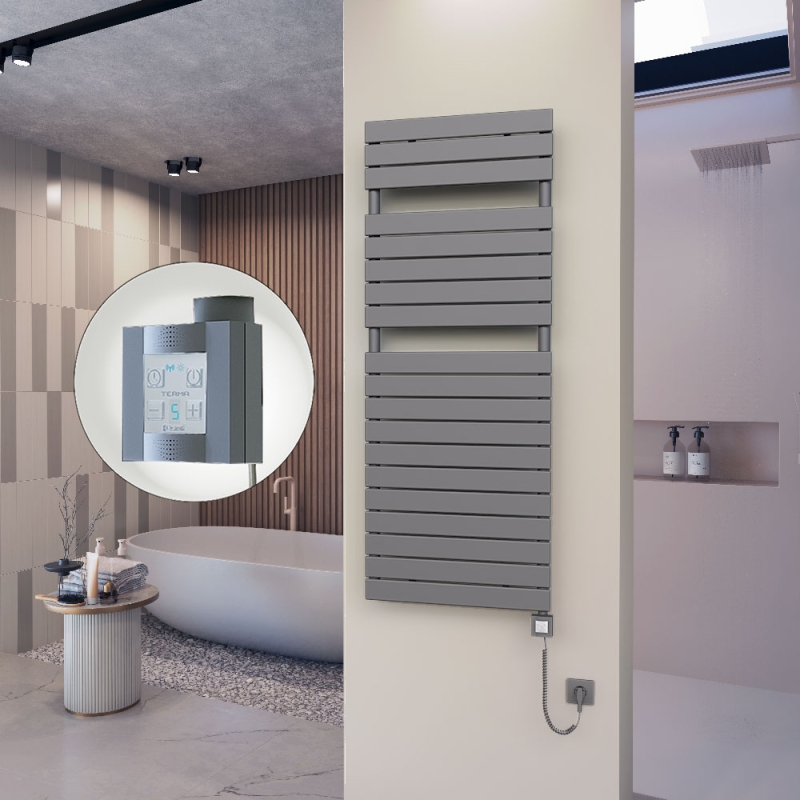 10H Elektrikli Havlupan 600x1550 Antrasit Ktx4 1000 Watt Spiral Kablolu - 110H06001550B2TEC100-K