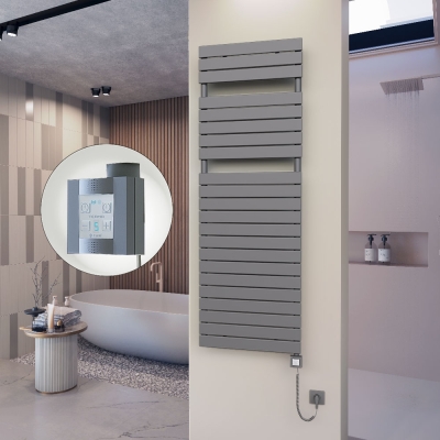 Radiva - 10H Elektrikli Havlupan 600x1772 Antrasit Ktx4 1000 Watt Spiral Kablolu