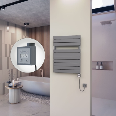 Radiva - 10H Elektrikli Havlupan 600x810 Antrasit Ktx3 600 Watt Spiral Kablolu