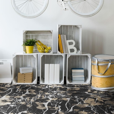 14ORAITALIANA - 14oraitaliana Yer Duvar Karosu Marmorae Nero 60 x 60 cm Kutu İçi 0,72 m2 (1)