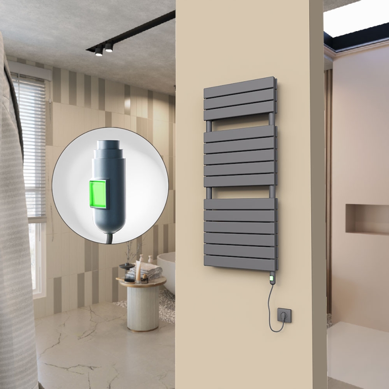 20H Elektrikli Havlupan 500x1180 Antrasit (On/Off Düğmeli) 900 W - 120H05001180B2TE1090