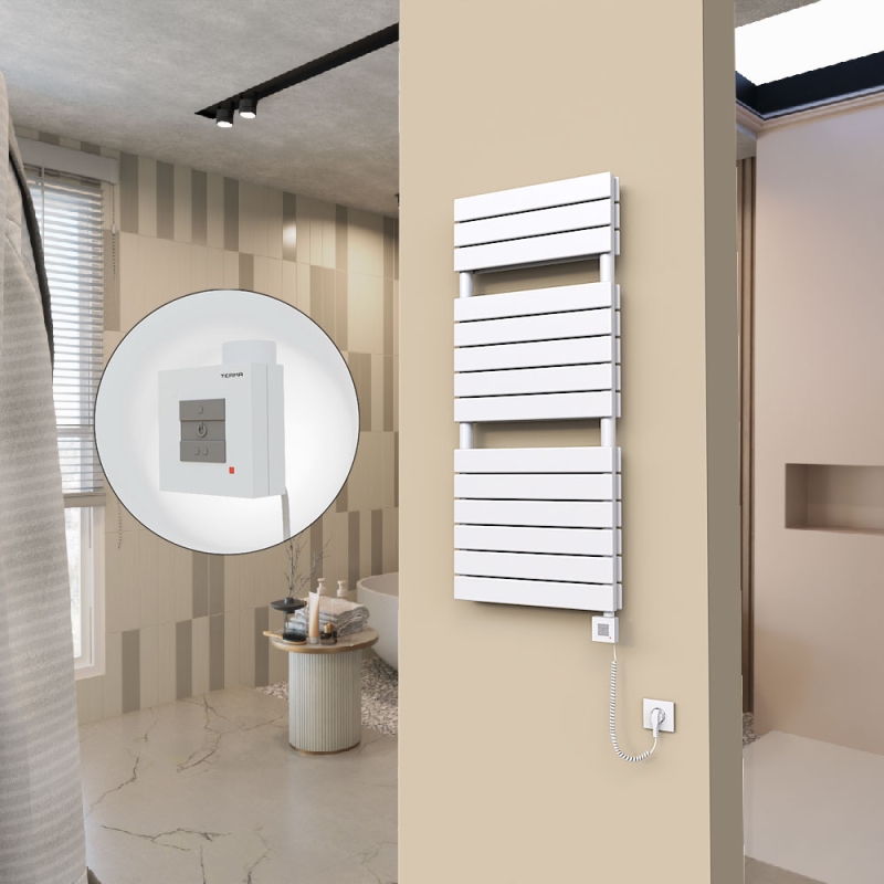 20H Elektrikli Havlupan 500x1180 Beyaz Ktx1 1000 Watt Spiral Kablolu - 120H05001180B1PEB100-K