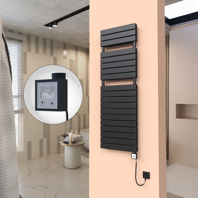 Radiva - 20H Elektrikli Havlupan 500x1550 Mat Siyah Ktx3 1000 Watt Spiral Kablolu