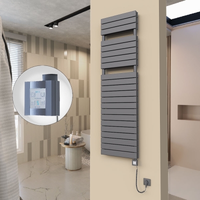 Radiva - 20H Elektrikli Havlupan 500x1772 Antrasit Ktx4 1000 Watt Spiral Kablolu