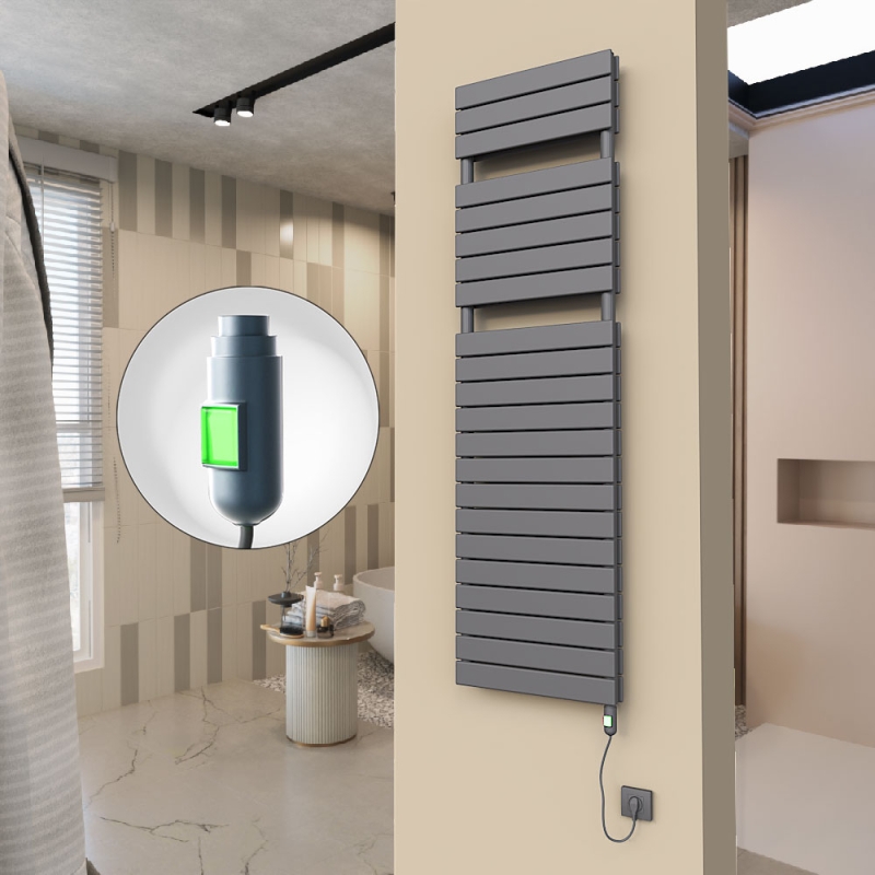 20H Elektrikli Havlupan 500x1772 Antrasit (On/Off Düğmeli) 1500 W - 120H05001772B2TE1150