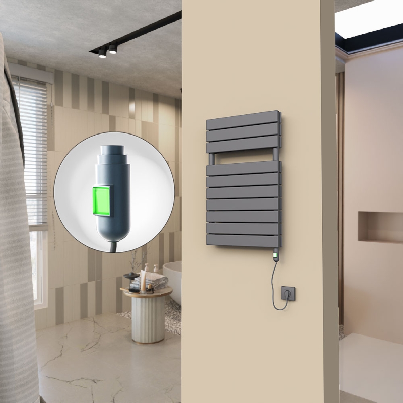 20H Elektrikli Havlupan 500x810 Antrasit (On/Off Düğmeli) 900 W - 120H05000810B2TE1090