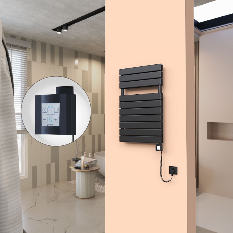 20H Elektrikli Havlupan 500x810 Mat Siyah Ktx4 1000 Watt Spiral Kablolu - 120H05000810B3MEC100-K