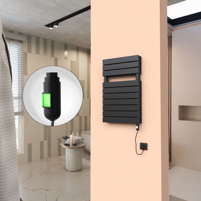 Radiva - 20H Elektrikli Havlupan 500x810 Mat Siyah (On/Off Düğmeli) 900 W