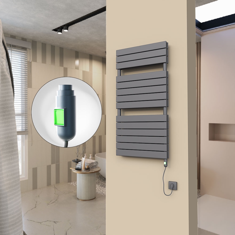 20H Elektrikli Havlupan 600x1180 Antrasit (On/Off Düğmeli) 900 W - 120H06001180B2TE1090