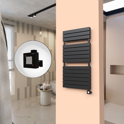 Radiva - 20H Elektrikli Havlupan 600x1180 Mat Siyah Ktx1 1000 Watt