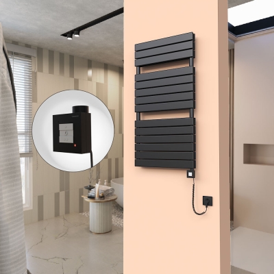 Radiva - 20H Elektrikli Havlupan 600x1180 Mat Siyah Ktx1 1000 Watt Spiral Kablolu (1)