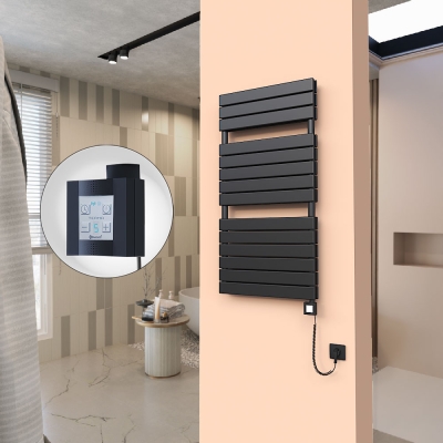 Radiva - 20H Elektrikli Havlupan 600x1180 Mat Siyah Ktx4 1000 Watt Spiral Kablolu (1)