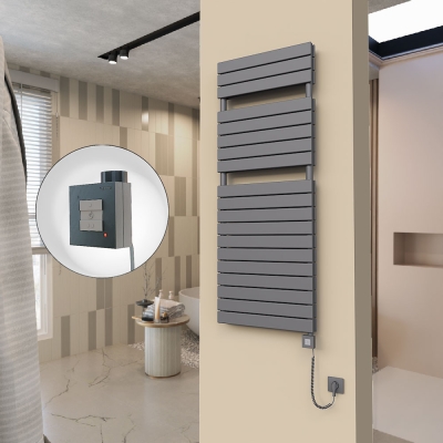 Radiva - 20H Elektrikli Havlupan 600x1550 Antrasit Ktx1 1000 Watt Spiral Kablolu