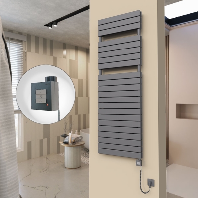 Radiva - 20H Elektrikli Havlupan 600x1772 Antrasit Ktx1 1000 Watt Spiral Kablolu