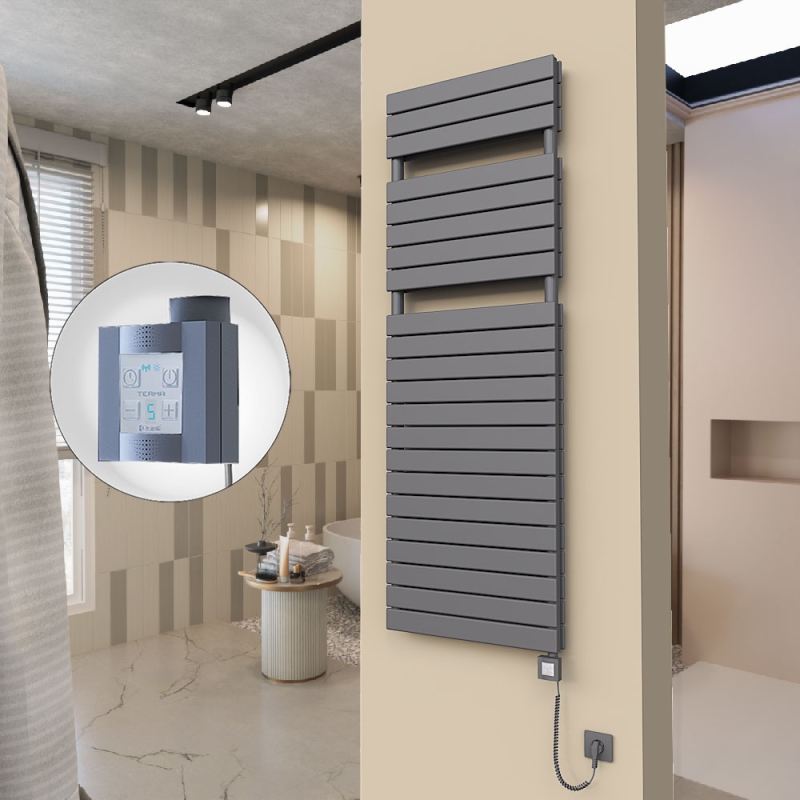 20H Elektrikli Havlupan 600x1772 Antrasit Ktx4 1000 Watt Spiral Kablolu - 120H06001772B2TEC100-K