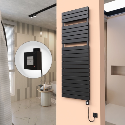 Radiva - 20H Elektrikli Havlupan 600x1772 Mat Siyah Ktx1 1000 Watt Spiral Kablolu (1)