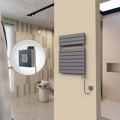 Radiva - 20H Elektrikli Havlupan 600x810 Antrasit Ktx1 1000 Watt Spiral Kablolu