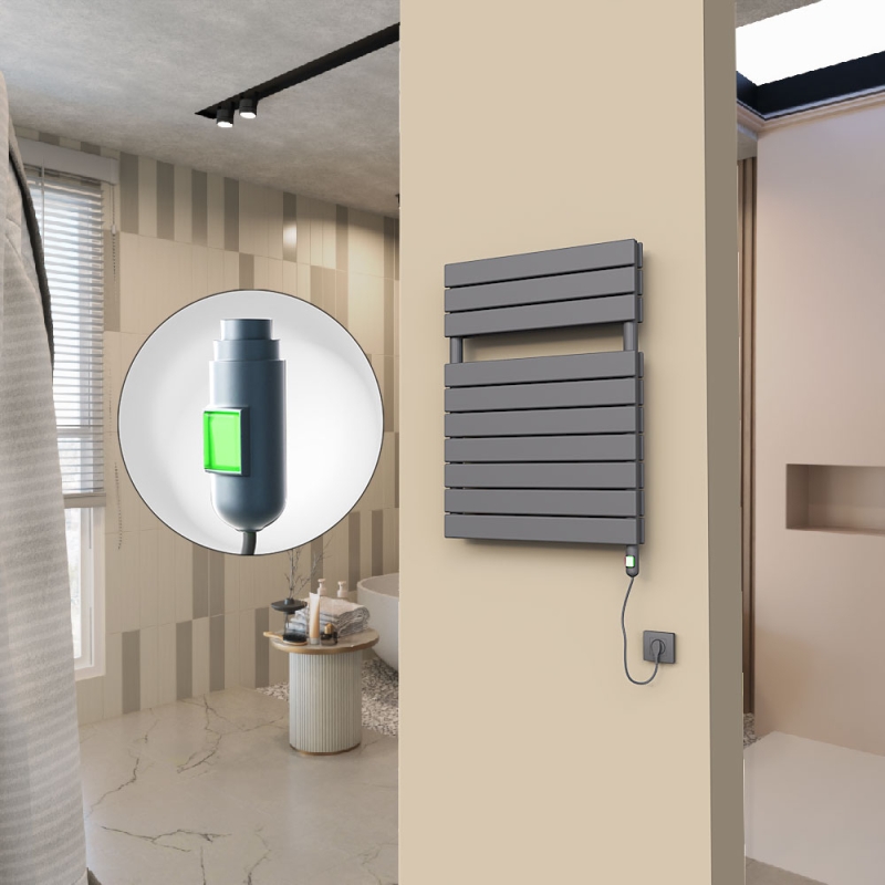 20H Elektrikli Havlupan 600x810 Antrasit (On/Off Düğmeli) 900 W - 120H06000810B2TE1090