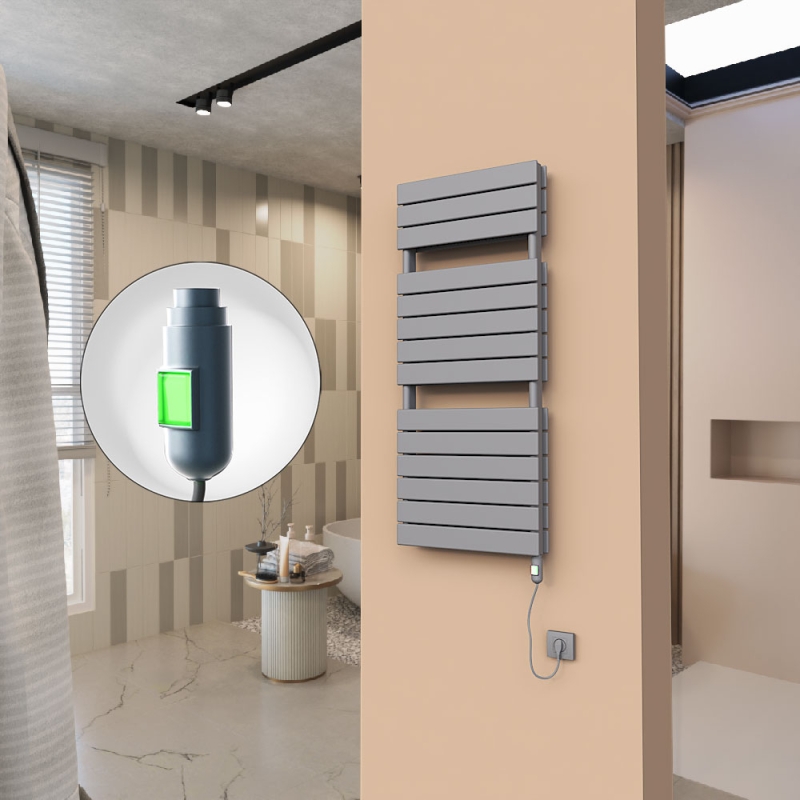 21H Elektrikli Havlupan 500x1180 Antrasit (On/Off Düğmeli) 1200 W - 121H05001180B2TE1120