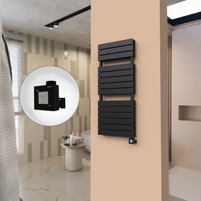 Radiva - 21H Elektrikli Havlupan 500x1180 Mat Siyah Ktx1 1000 Watt