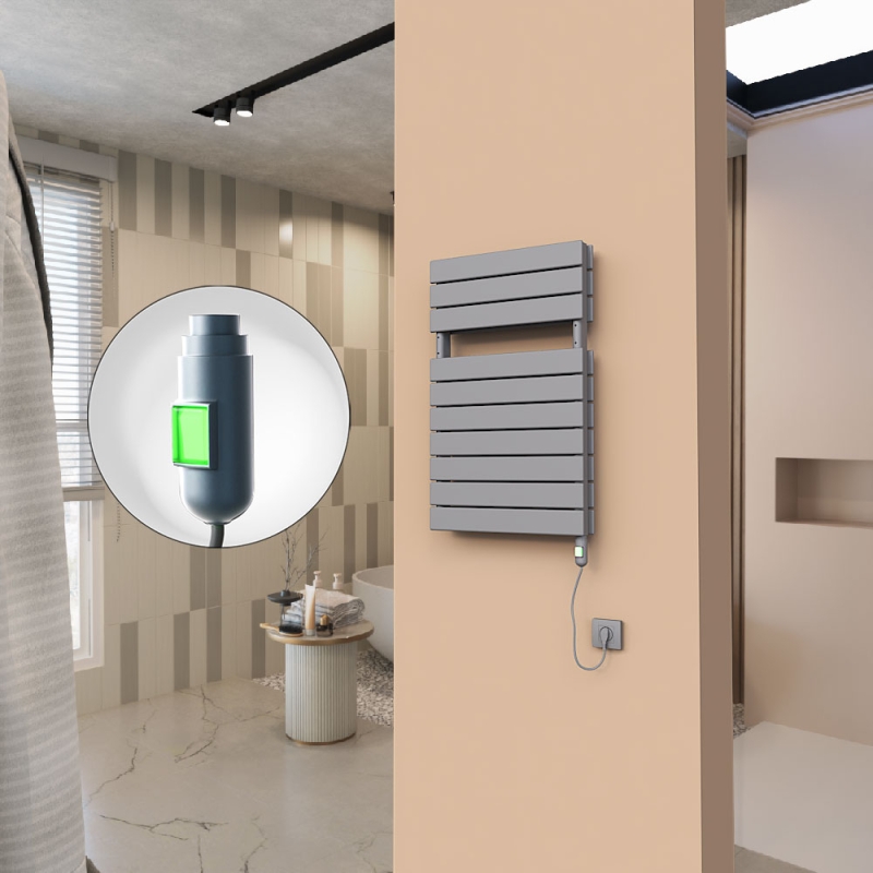 21H Elektrikli Havlupan 500x810 Antrasit (On/Off Düğmeli) 900 W - 121H05000810B2TE1090