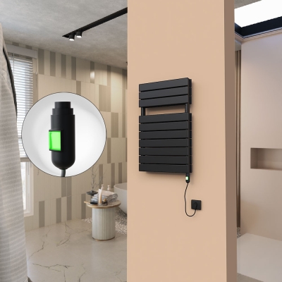 Radiva - 21H Elektrikli Havlupan 500x810 Mat Siyah (On/Off Düğmeli) 900 W