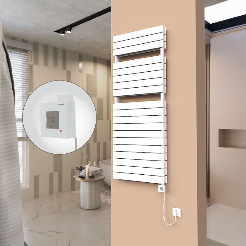 21H Elektrikli Havlupan 600x1550 Beyaz Ktx1 1000 Watt Spiral Kablolu - 121H06001550B1PEB100-K