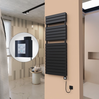 Radiva - 21H Elektrikli Havlupan 600x1550 Mat Siyah Ktx4 1000 Watt Spiral Kablolu (1)