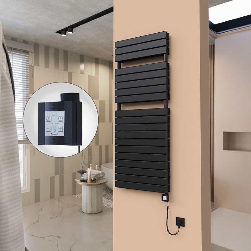 21H Elektrikli Havlupan 600x1550 Mat Siyah Ktx4 1000 Watt Spiral Kablolu - 121H06001550B3MEC100-K