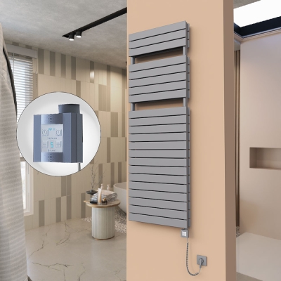 Radiva - 21H Elektrikli Havlupan 600x1772 Antrasit Ktx4 1000 Watt Spiral Kablolu