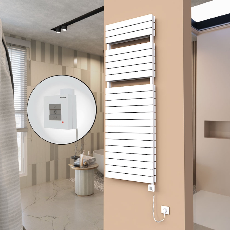 21H Elektrikli Havlupan 600x1772 Beyaz Ktx1 1000 Watt Spiral Kablolu - 121H06001772B1PEB100-K