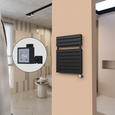 Radiva - 21H Elektrikli Havlupan 600x810 Mat Siyah Ktx3 1000 W