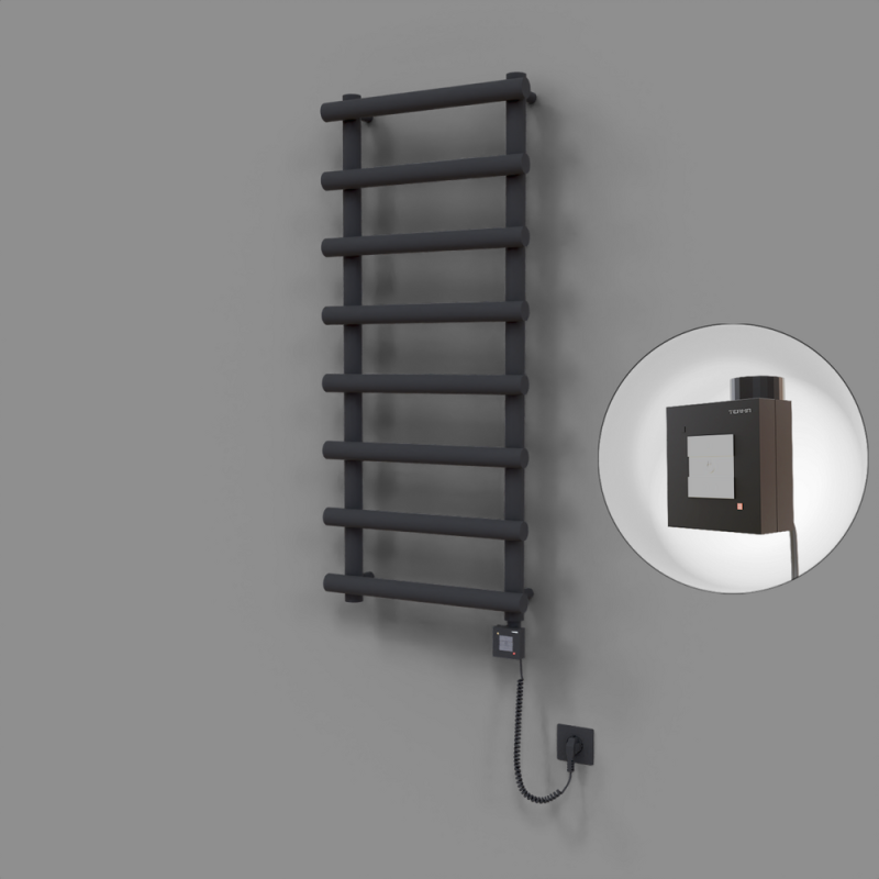 Amazon Dekoratif Elektrikli Havlupan 500x1150 Koyu Antrasit (KTX1 Termostat) 600W Spiral Kablolu - 1AMA05001150B6TEB060-K