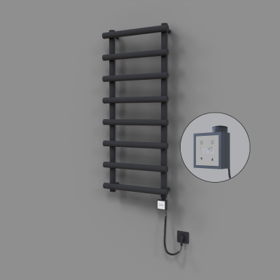 Radiva - Amazon Dekoratif Elektrikli Havlupan 500x1150 Koyu Antrasit (KTX3 Termostat) 600W Spiral Kablolu (1)