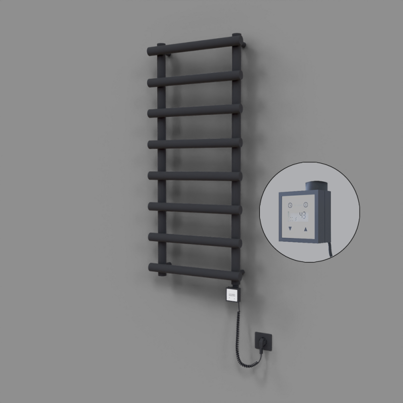 Amazon Dekoratif Elektrikli Havlupan 500x1150 Koyu Antrasit (KTX3 Termostat) 600W Spiral Kablolu - 1AMA05001150B6TE7060-K