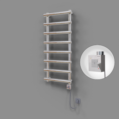 Radiva - Amazon Dekoratif Elektrikli Havlupan 500x1150 Krom (KTX1 Termostat) 300W Spiral Kablolu