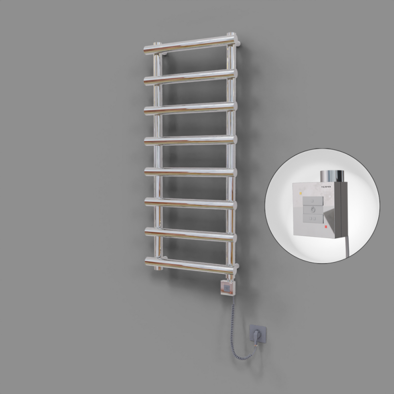 Amazon Dekoratif Elektrikli Havlupan 500x1150 Krom (KTX1 Termostat) 300W Spiral Kablolu - 1AMA05001150K1PEB030-K