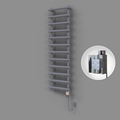 Radiva - Amazon Dekoratif Elektrikli Havlupan 500x1750 Gri (KTX4 Termostat) 1000W Spiral Kablolu (1)