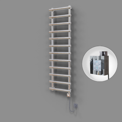 Radiva - Amazon Dekoratif Elektrikli Havlupan 500x1750 Krom (KTX4 Termostat) 600W Spiral Kablolu (1)