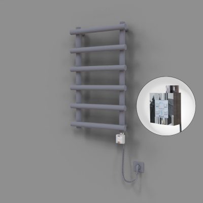 Radiva - Amazon Dekoratif Elektrikli Havlupan 500x850 Gri (KTX4 Termostat) 300W Spiral Kablolu