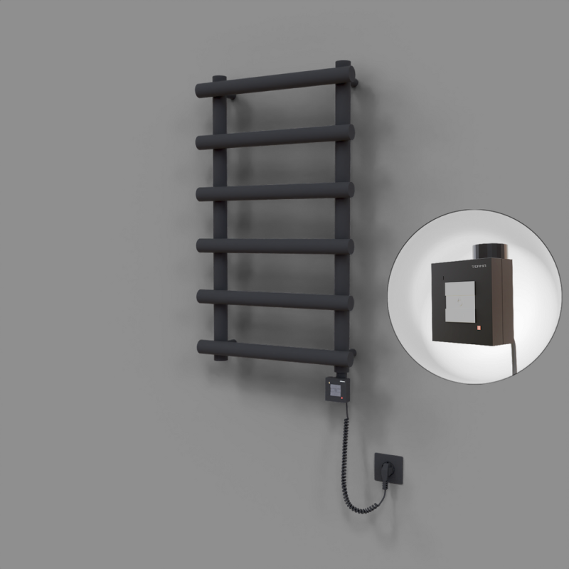 Amazon Dekoratif Elektrikli Havlupan 500x850 Koyu Antrasit (KTX1 Termostat) 300W Spiral Kablolu - 1AMA05000850B6TEB030-K