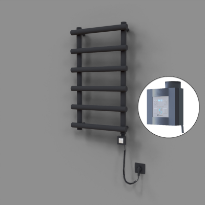 Radiva - Amazon Dekoratif Elektrikli Havlupan 500x850 Koyu Antrasit (KTX4 Termostat) 300W Spiral Kablolu